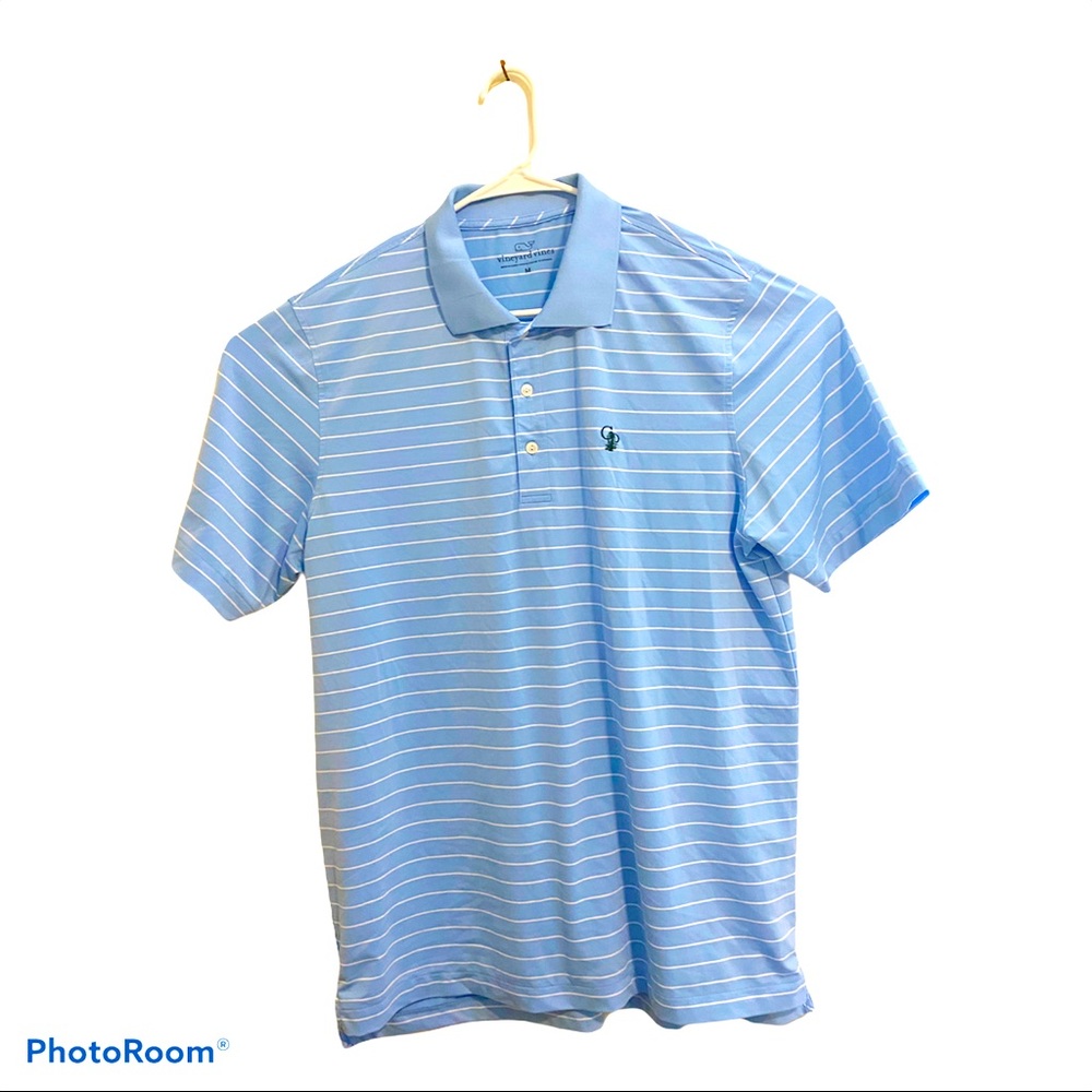 Vineyard Vines Mens Polo Shirt Blue White Stripes